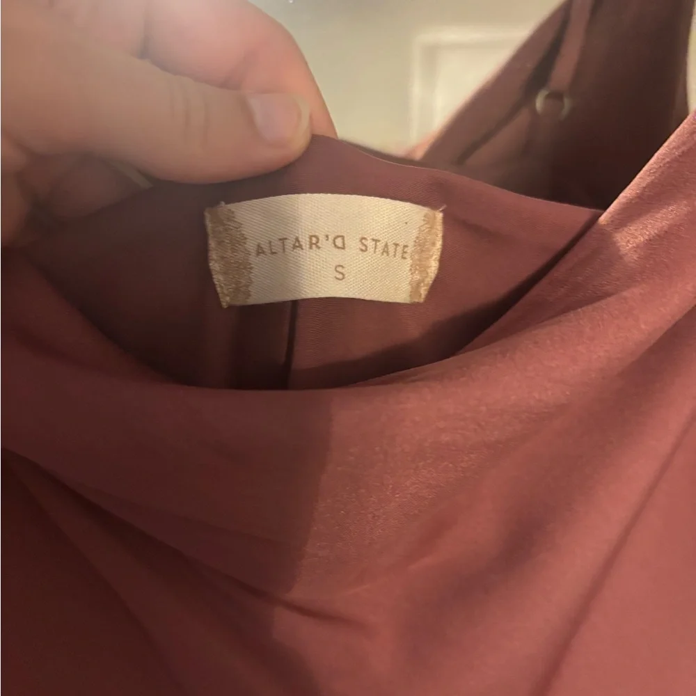 Altar'd State Pink Cowl Neck Sleeveless Slip Maxi Dress - Picture 3 of 3